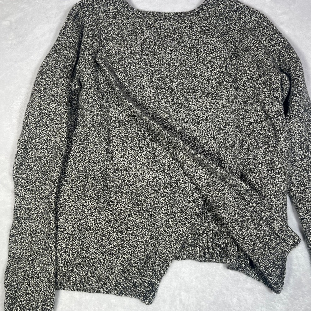 Madewell Womens XS Gray Sweater Marled Knit Split Back Oversized Pullover - Picture 5 of 7